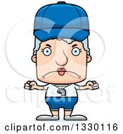 Clipart Of A Cartoon Mad Block Headed White Senior Woman Sports Coach Royalty Free Vector Illustration by Cory Thoman