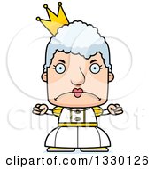 Cartoon Mad Block Headed White Senior Woman Princess Or Queen
