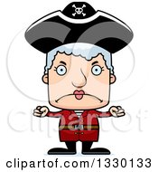 Poster, Art Print Of Cartoon Mad Block Headed White Pirate Senior Woman