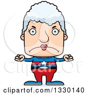 Clipart Of A Cartoon Mad Block Headed White Super Senior Woman Royalty Free Vector Illustration