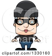 Clipart Of A Cartoon Happy Block Headed White Senior Woman Robber Royalty Free Vector Illustration by Cory Thoman
