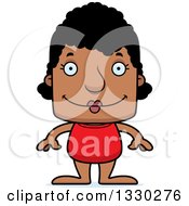 Clipart Of A Cartoon Happy Block Headed Black Woman Swimmer Royalty Free Vector Illustration by Cory Thoman