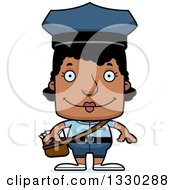 Clipart Of A Cartoon Happy Block Headed Black Mail Woman Royalty Free Vector Illustration by Cory Thoman