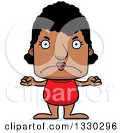 Clipart Of A Cartoon Mad Block Headed Black Woman Swimmer Royalty Free Vector Illustration by Cory Thoman