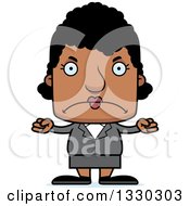 Clipart Of A Cartoon Mad Block Headed Black Woman Royalty Free Vector Illustration by Cory Thoman
