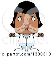 Clipart Of A Cartoon Mad Block Headed Black Woman Doctor Royalty Free Vector Illustration by Cory Thoman