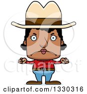 Cartoon Mad Block Headed Black Woman Cowboy