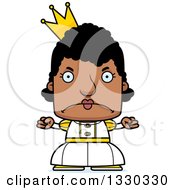 Clipart Of A Cartoon Mad Block Headed Black Woman Princess Royalty Free Vector Illustration by Cory Thoman