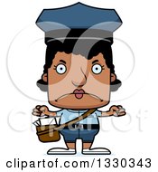 Clipart Of A Cartoon Mad Block Headed Black Mail Woman Royalty Free Vector Illustration by Cory Thoman