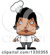 Clipart Of A Cartoon Happy Block Headed Black Woman Chef Royalty Free Vector Illustration by Cory Thoman