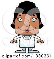 Poster, Art Print Of Cartoon Happy Block Headed Black Woman Doctor