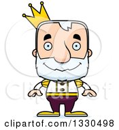 Cartoon Happy Block Headed White Senior Man Prince