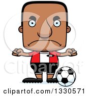 Poster, Art Print Of Cartoon Mad Block Headed Black Man Soccer Player