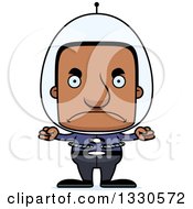Cartoon Mad Block Headed Futuristic Spaceblack Man