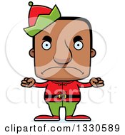 Cartoon Mad Block Headed Black Man Christmas Elf