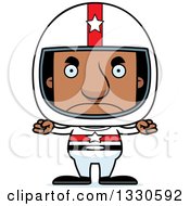 Clipart Of A Cartoon Mad Block Headed Black Man Race Car Driver Royalty Free Vector Illustration by Cory Thoman