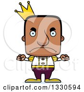Clipart Of A Cartoon Mad Block Headed Black Man Prince Royalty Free Vector Illustration