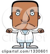 Clipart Of A Cartoon Mad Block Headed Black Man Doctor Royalty Free Vector Illustration by Cory Thoman