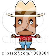 Cartoon Mad Block Headed Black Man Cowboy