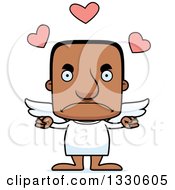 Poster, Art Print Of Cartoon Mad Block Headed Black Man Cupid