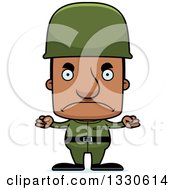 Cartoon Mad Block Headed Black Army Soldier Man