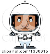 Cartoon Mad Block Headed Black Man Astronaut