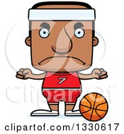 Cartoon Mad Block Headed Black Man Basketball Player