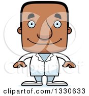 Clipart Of A Cartoon Happy Block Headed Black Man Doctor Royalty Free Vector Illustration by Cory Thoman
