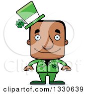 Poster, Art Print Of Cartoon Happy Block Headed Irish St Patricks Day Black Man