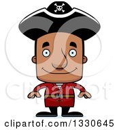 Poster, Art Print Of Cartoon Happy Block Headed Black Man Pirate