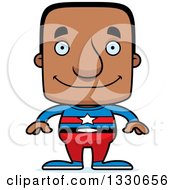 Poster, Art Print Of Cartoon Happy Block Headed Black Man Super Hero