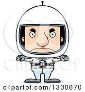 Cartoon Mad Block Headed White Man Astronaut