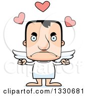 Clipart Of A Cartoon Mad Block Headed White Man Cupid Royalty Free Vector Illustration