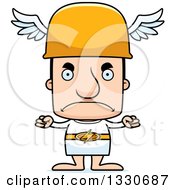 Clipart Of A Cartoon Mad Block Headed White Man Hermes Royalty Free Vector Illustration by Cory Thoman