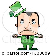 Cartoon Mad Block Headed White Irish St Patricks Day Man