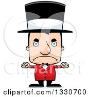 Clipart Of A Cartoon Mad Block Headed White Man Circus Ringmaster Royalty Free Vector Illustration by Cory Thoman