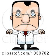 Clipart Of A Cartoon Mad Block Headed White Man Scientist Royalty Free Vector Illustration by Cory Thoman