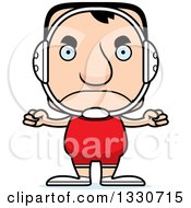 Clipart Of A Cartoon Mad Block Headed White Man Wrestler Royalty Free Vector Illustration by Cory Thoman