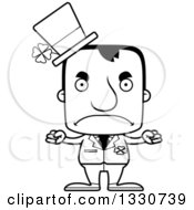 Poster, Art Print Of Cartoon Black And White Mad Block Headed White Irish St Patricks Day Man