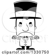 Poster, Art Print Of Cartoon Black And White Mad Block Headed White Man Circus Ringmaster