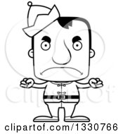 Poster, Art Print Of Cartoon Black And White Mad Block Headed White Man Christmas Elf