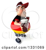 Clipart Of A 3d Chubby German Man Facing Right And Holding Beer Royalty Free Illustration by Julos