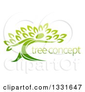 Gradient Green Tree Man With Sample Text