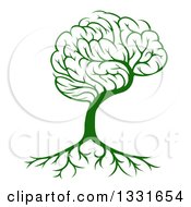 Poster, Art Print Of Green Brain Tree And A Roots
