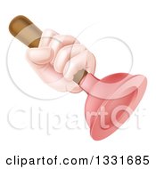 Poster, Art Print Of Cartoon White Male Plumbers Hand Holding A Plunger