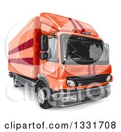 Poster, Art Print Of Red Big Rig Lorry Truck