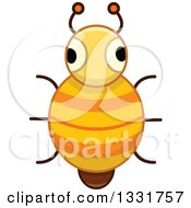 Clipart Of A Cartoon Orange And Yellow Striped Bug Royalty Free Vector Illustration by Liron Peer