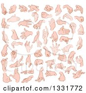 Clipart Of Cartoon Caucasian Male Hands Royalty Free Vector Illustration by Liron Peer