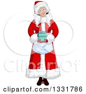 Happy Christmas Mrs Claus Holding A Gift
