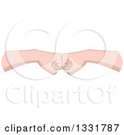 Clipart Of White Male Hands Doing A Fist Bump Royalty Free Vector Illustration by Liron Peer